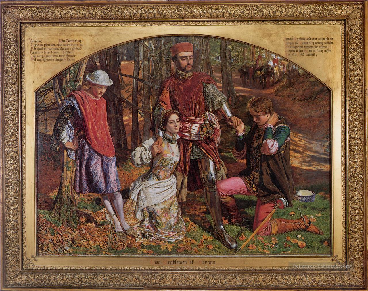 Valentine sauvant Sylvia de Proteus anglais William Holman Hunt Peintures à l'huile